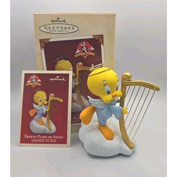 2005 Hallmark Ornament Tweety Plays An Angel Looney Tunes Magic Music U67 - Picture 1 of 7